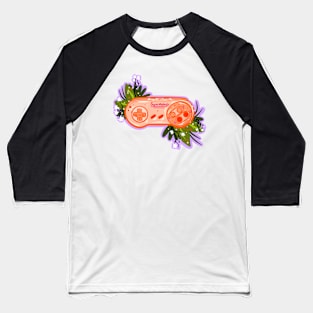 Retro Floral Video Game Controller Baseball T-Shirt